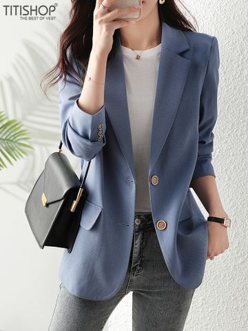 Áo Blazer Nữ Titishop BNN475 Xanh