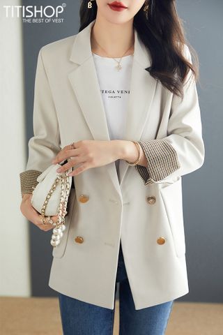 Áo Blazer Nữ Titishop BNN107 Kem