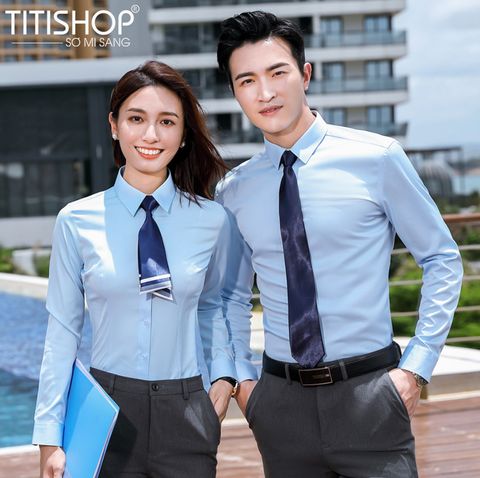 Đồng Phục Sơ Mi Titishop SMC151 (Polyester ) Free Thêu Logo