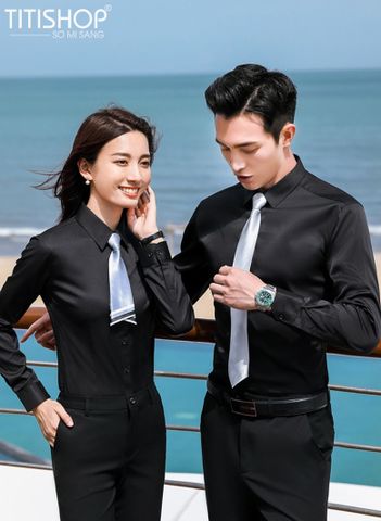 Đồng Phục Sơ Mi Titishop SMC154 (Polyester ) Free Thêu Logo