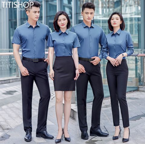 Đồng Phục Sơ Mi Titishop (74% Sợi Polyester )