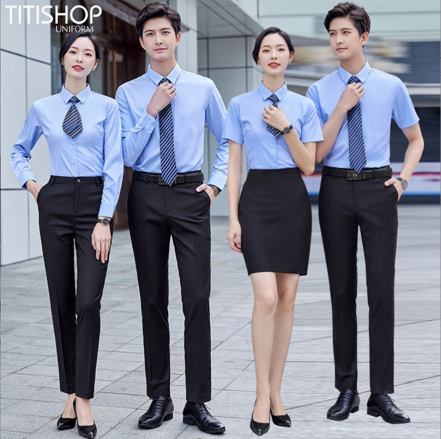 Đồng Phục Sơ Mi Titishop (74% Sợi Polyester )