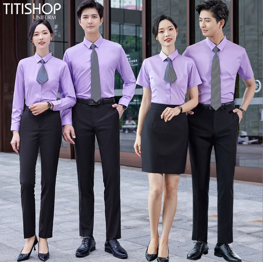 Đồng Phục Sơ Mi Titishop (74% Sợi Polyester )