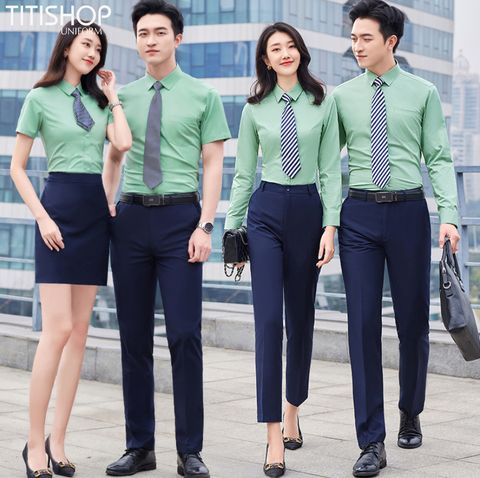 Đồng Phục Sơ Mi Titishop (74% Sợi Polyester )