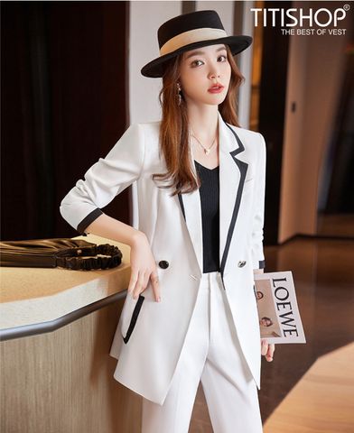 Áo Blazer Nữ Titishop Trắng Luxury