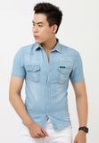 Áo sơ mi denim Titishop ADN48 Tay ngắn ( Ngoại nhập )