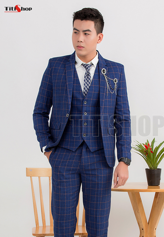 Áo vest nam Titishop AVN164 Caro Xanh Áo vest nam Titishop AVN164 Caro Xanh