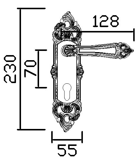 KHÓA TAY GẠT KIỂU LÃNG MẠN (TRUNG)-MT-EXL909859YB