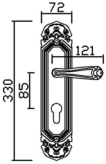 KHÓA TAY GẠT KIỂU Ý TAY THẲNG (LỚN)-M-EXL7533YB