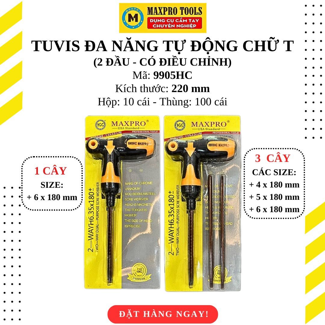 Tô vít đa năng tự động chữ T 3 cây Maxpro-9905HF