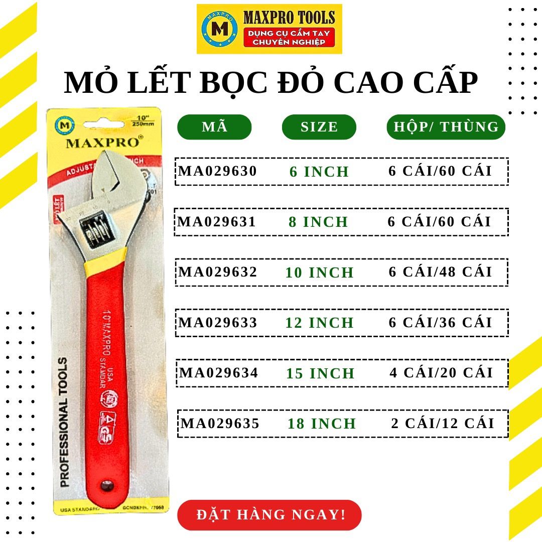 Mỏ lết cán đỏ Maxpro – MMLB