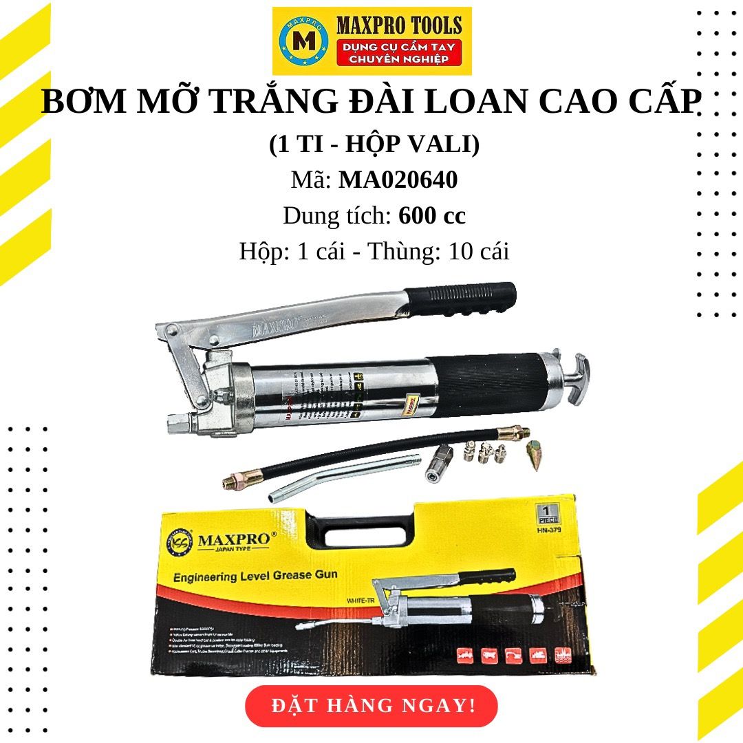 Bơm mỡ Vali trắng 600cc