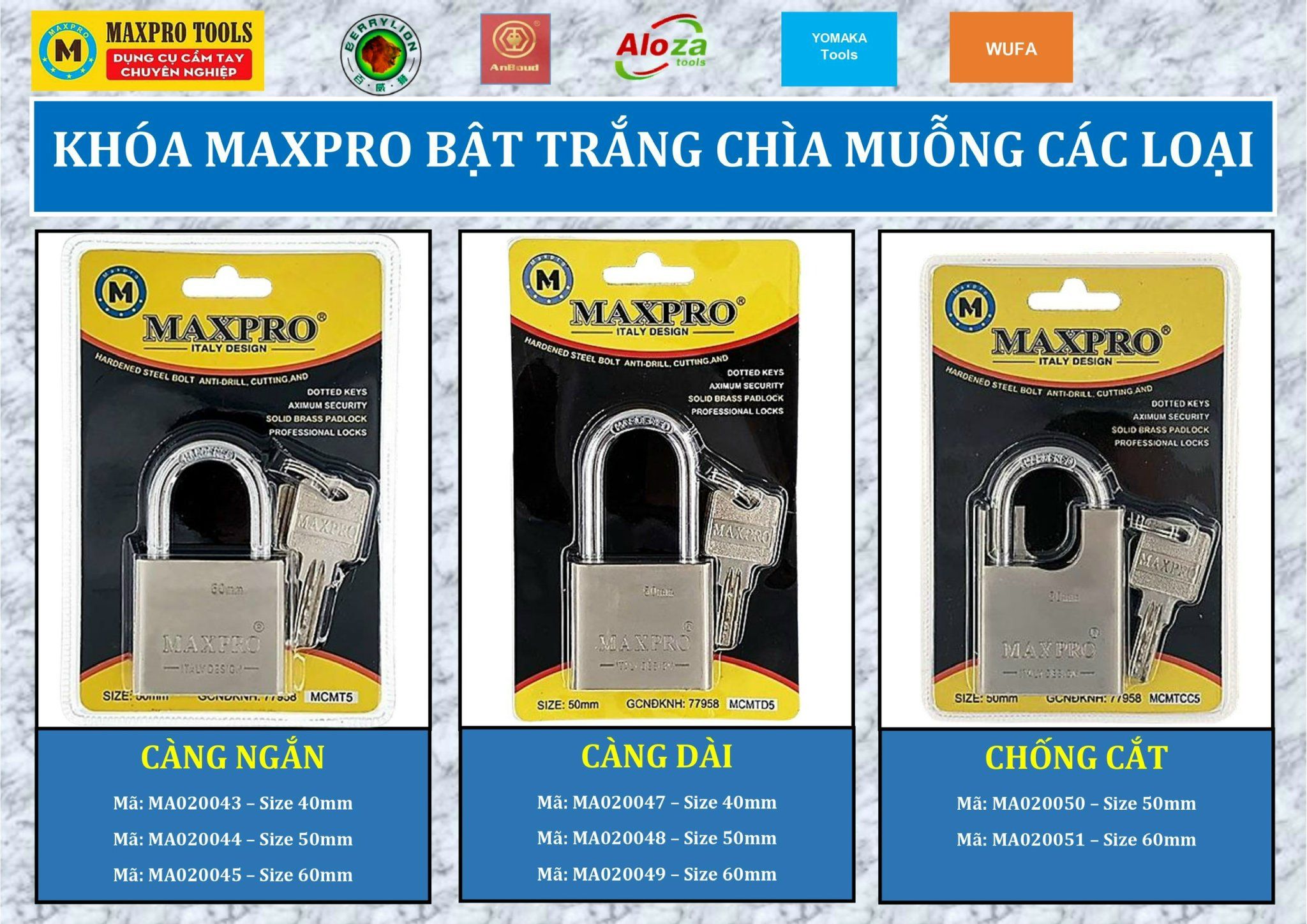 Khóa trắng chìa muỗng Maxpro-MCMT4567