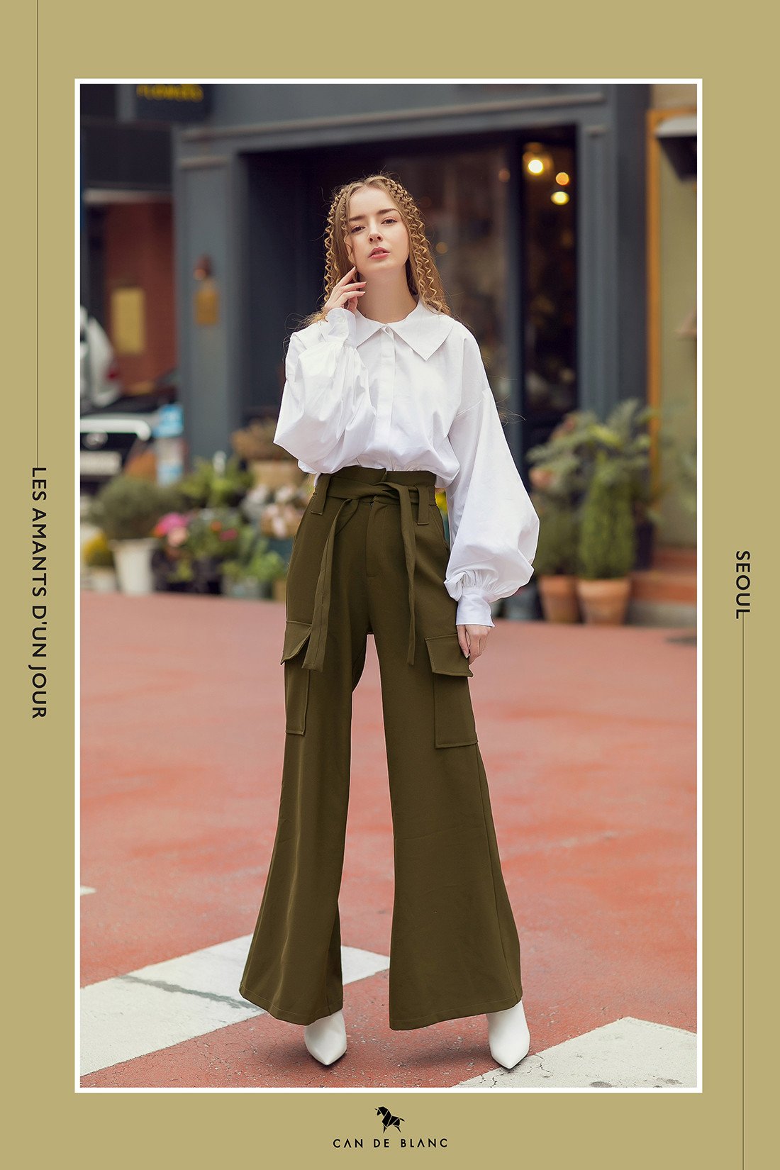 Cargo Flare Trousers With Belt