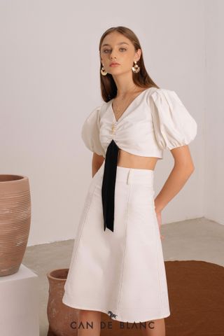 A Line White Skirt
