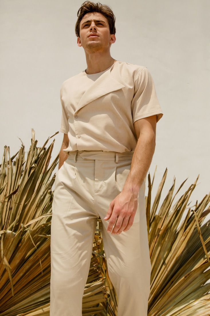 Beige Linen Pants