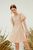 Puffed Sleeves Beige Dress