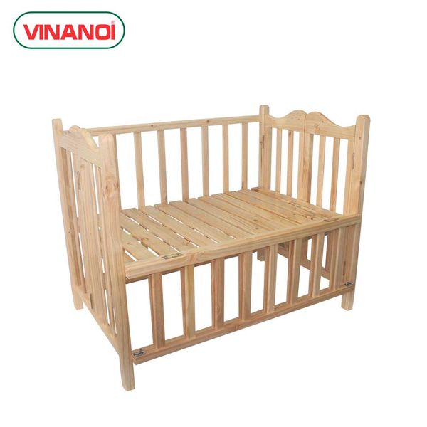 Giường cũi cho bé gỗ thông cao cấp VINANOI - VNC107