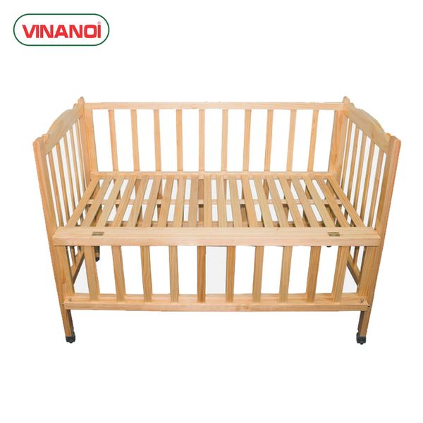 Thanh lý giảm 40%. Giường cũi cho bé gỗ thông cao cấp màu trắng VINANOI - VNC122T