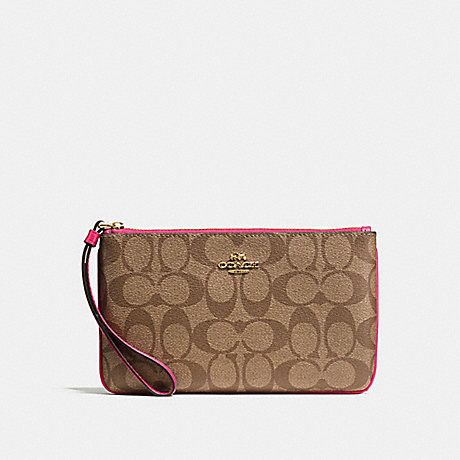 Túi xách thời trang nữ COACH-F58695  LARGE WRISTLET IN SIGNATURE CANVAS