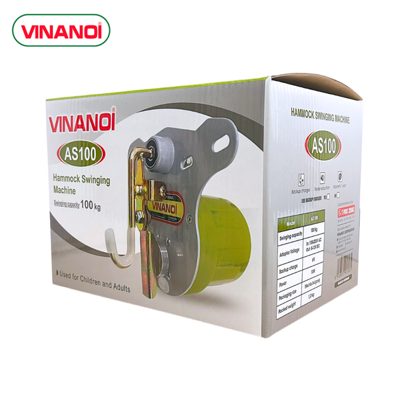 Máy đưa võng tự động cho bé VINANOI AS100 thế hệ mới đưa êm ít ồn, dùng điện 110V-220V và pin sạc dự phòng khi cúp điện