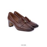  Giày Loafer Nữ Da Bò Sần Đế Vuông Nâu Aokang 1232214005 