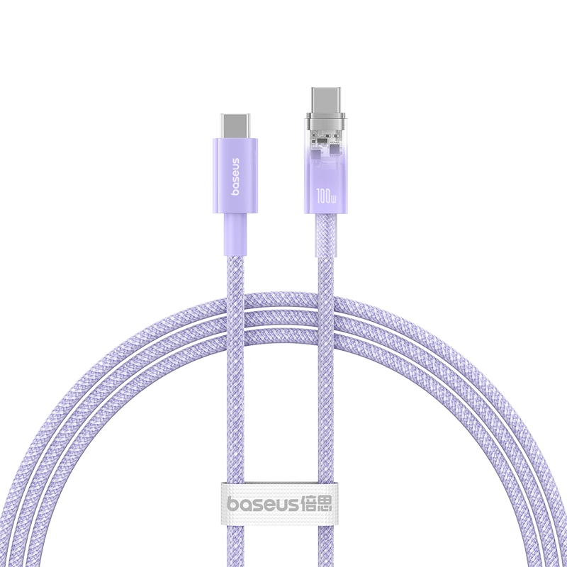 Cáp Sạc Nhanh Baseus Explorer Series 2 Fast Charging Cable Type-C to Type-C 100W Cho Macbook Laptop Điện Thoại (Smart Power-Off Fast Charging Cable with Smart Temperature Control)