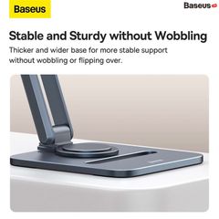 Giá Đỡ Máy Tính Bảng Baseus Desktop Biaxial Foldable Metal Stand Cho iPad Stable Xoay 360° Bằng Kim Loại Có Thể Gập Lại