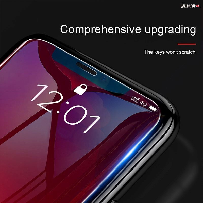 Kính cường lực siêu mỏng, 5 lớp chống trầy dùng cho iPhone 11 Series Baseus Shappire Coating Tempered Glass Film (0.15mm, Bộ 2 miếng, Full-glass)