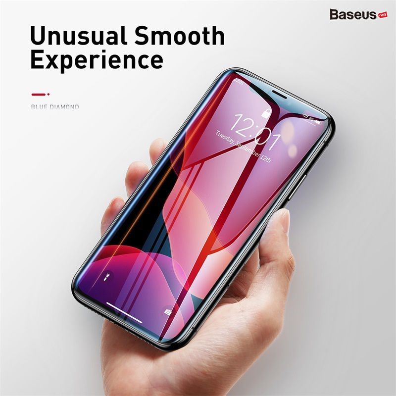 Bộ 02 kính cường lực full màn hình chống bể mép cho iPhone 11 Series Baseus 0.23mm Curved-screen Tempered Glass Protector (02 Pcs/set, PET Soft Edge, Crack-resistant edges )