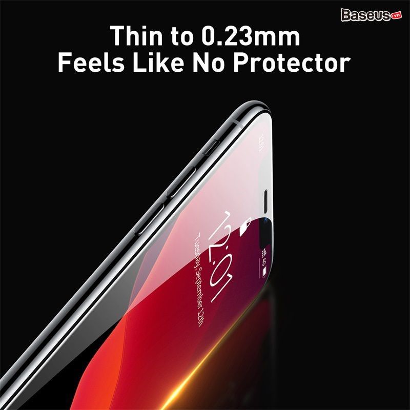 Bộ 02 kính cường lực full màn hình chống bể mép cho iPhone 11 Series Baseus 0.23mm Curved-screen Tempered Glass Protector (02 Pcs/set, PET Soft Edge, Crack-resistant edges )
