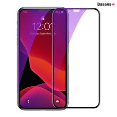 Bộ 02 kính cường lực full màn hình chống bể mép cho iPhone 11 Series Baseus 0.23mm Curved-screen Tempered Glass Protector (02 Pcs/set, PET Soft Edge, Crack-resistant edges )