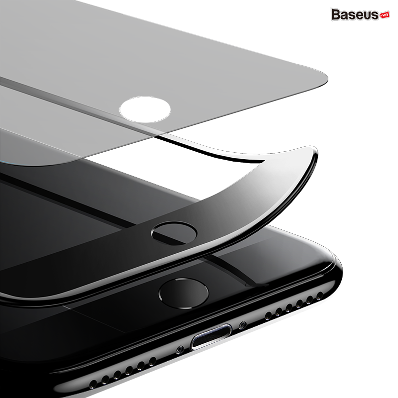 Bộ 02 kính cường lực full màn hình dùng cho iPhone 7/8/Plus Baseus 0.23mm Curved-screen Tempered Glass screen protector (02 Pcs/set, PET Soft Edge, Crack-resistant edges )