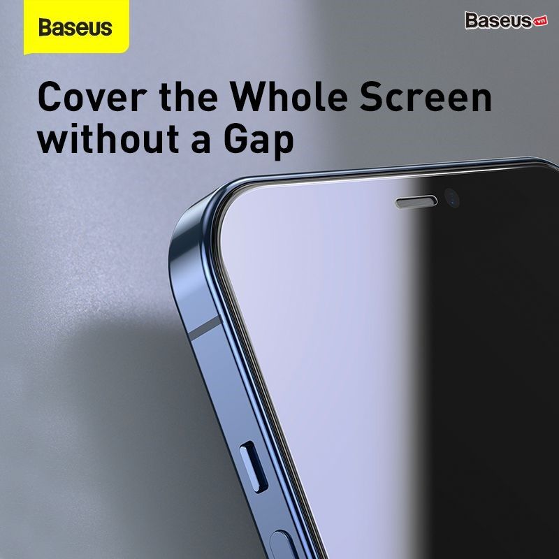 Kính cường lực 5 lớp chống trầy, siêu bền dùng cho iPhone 12 Series Baseus Full-Glass Tempered Glass Film (0.3mm, Bộ 2 miếng)
