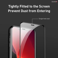 Kính cường lực 3D, 5 lớp chống trầy dùng cho iPhone 11/Pro/Pro Max Baseus Full-Screen and Full-glass Tempered Glass (0.3mm, full kính, full viền, Bộ 2 cái + Khung cố định hỗ trợ dán)