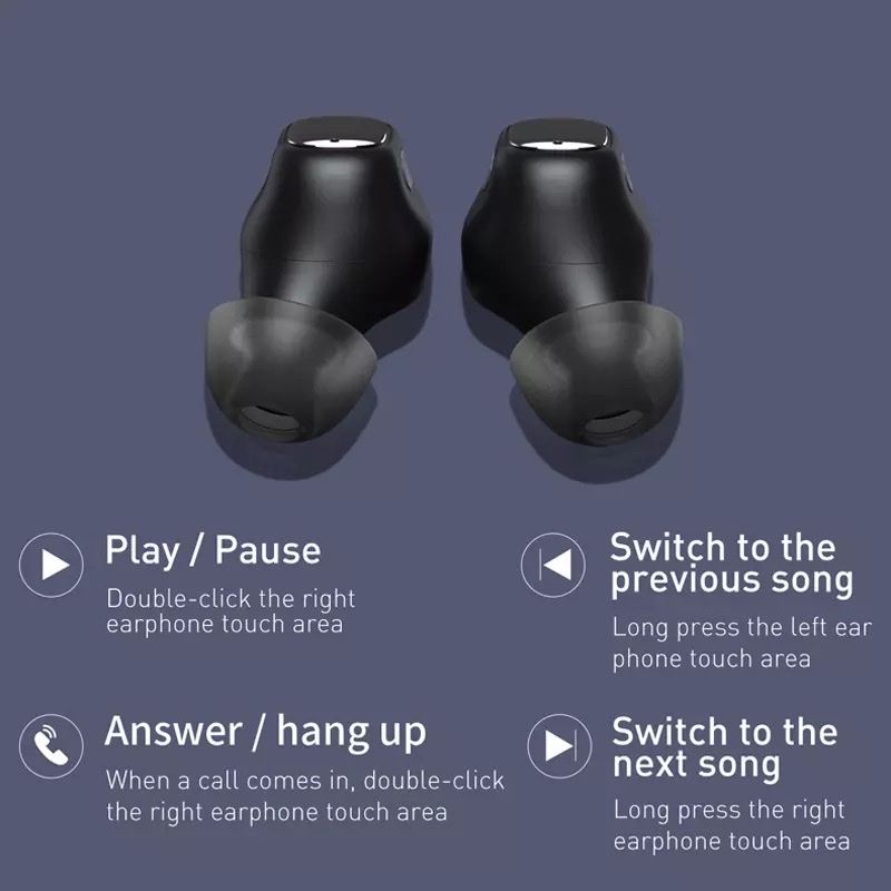 Tai nghe Bluetooth Baseus Encok True Wireless Earphones WM01 (TWS, Bluetooth 5.0, Stereo Earbuds, Touch Control, Noise Cancelling)