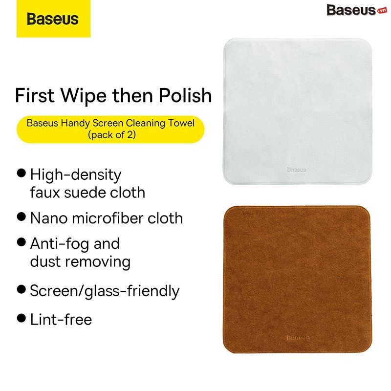 Khăn Lau Siêu Mềm Chuyên Dụng Cho Xe Hơi Baseus Auto-care Handy Screen Cleaning Towel