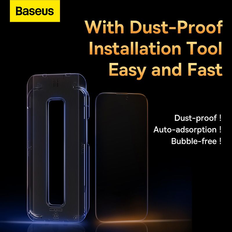 Kính Cường Lực Chống Trầy Chống Vân Tay Siêu Nét Baseus 0.3mm Crystal HD Tempered Glass Screen Protector with Dust Filter Cho iPhone 14 New 2023
