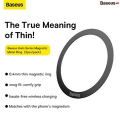 Vòng Kim Loại MagSafe Baseus Halo Series Magnetic Metal Ring cho iPhone 13/12 Series (Bộ 2 miếng, Hút nam châm, Dùng cho phụ kiện MagSafe Apple)