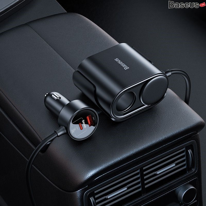 Tẩu Sạc Chia Cổng Sạc Dùng Cho Ô Tô Baseus High Efficiency Pro 1-for-2 Car Cigarette Lighter 30W