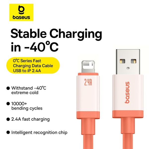 Cáp Sạc Nhanh Baseus 0℃ Series Fast Charging Data Cable USB to Lightning 2.4A