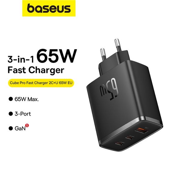 Củ Sạc Nhanh Baseus Cube Pro Fast Charger 2C+U 65W