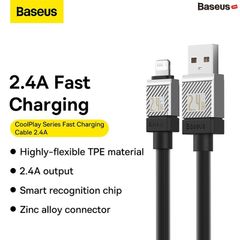 Cáp Sạc Nhanh Baseus CoolPlay Series Usb A to Lightning 2.4A Cho iPhone iPad (Fast Charging Cable Data)