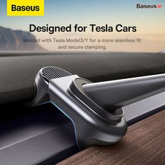 Giá Đỡ Điện Thoại Baseus T-Space Solar Electric Car Mount Cảm Biến Tự Đóng Mở (Solar charging, Auto clamping)