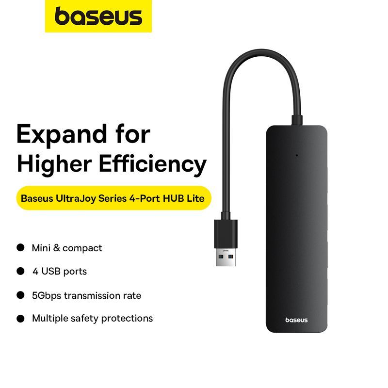 Hub Mở Rộng Kết Nối Baseus UltraJoy Series 4-Port HUB Lite USBA to USB3.0