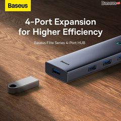 Hub Mở Rộng Kết Nối Đa Năng Baseus Flite Series HUB Docking Station Cho Macbook Laptop Smartphone Tablet (Type-C to USB3.0 RJ45 SD/TF HDMI 4K/60Hz PD 100W)