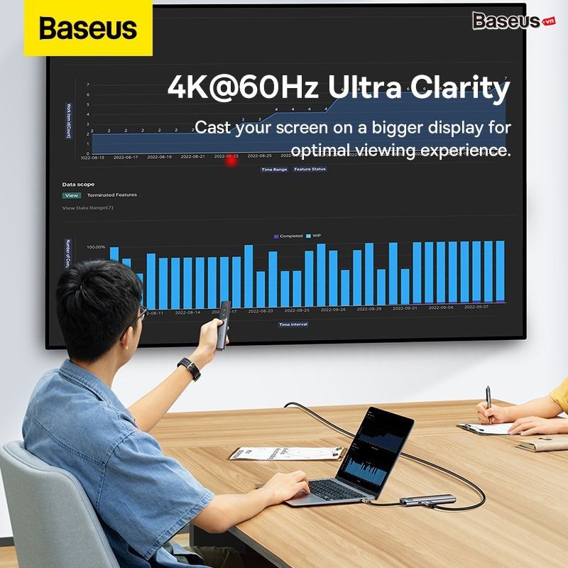 Hub Mở Rộng Đa Năng Baseus StarJoy Type-C HUB Adapter Cho Macbok Laptop Smartphone 4K/60Hz