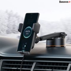 Bộ Đế Giữ Điện Thoại Tích Hợp Sạc Không Dây Baseus Wisdom Auto Alignment Car Mount Wireless Charger (QI 15W)