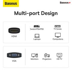 Hub Chuyển Đổi Kết Nối Baseus Lite Series Adapter HDMI to VGA