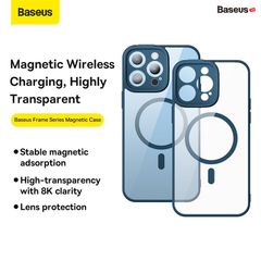 Ốp Lưng Nhựa Cứng Viền Dẻo Sử Dụng Magsafe Baseus Frame Series Magnetic Case Cho iPhone 14 series